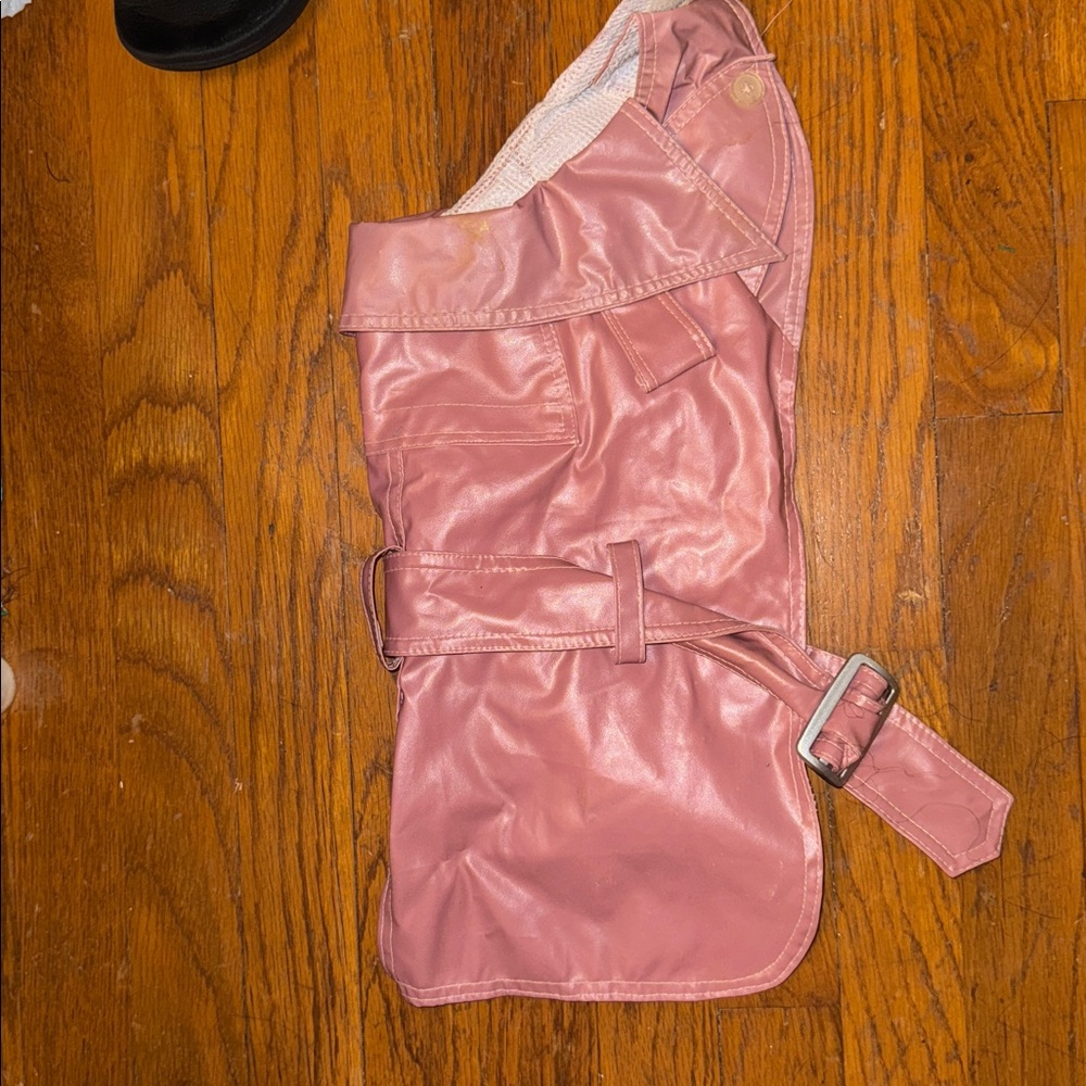 Pink Dog Jacket with Belt trench legally blonde MEDIUM!!
